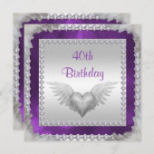 Invitation Diamonds & Feathers 40e anniversaire (Devant / Derrière)