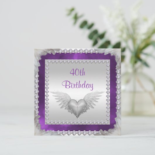 Invitation Diamonds & Feathers 40e anniversaire (Debout devant)