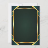 Invitation Diamonds Gold Grad Cap Striped Green Graduation (Dos)