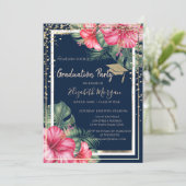 Invitation Diamonds Grad Casquette Hibiscus Marine Blue Gradu (Debout devant)