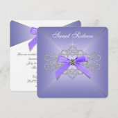 Invitation Diamonds Lavender Sweet 16 Anniversaire (Devant / Derrière)