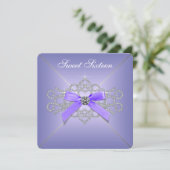 Invitation Diamonds Lavender Sweet 16 Anniversaire (Debout devant)