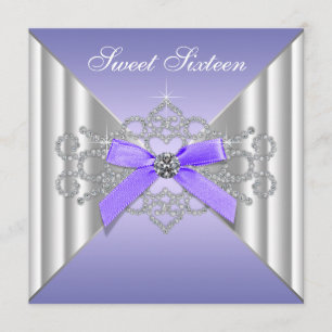 Invitation Diamonds Lavender Sweet 16 Anniversaire