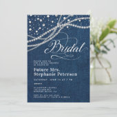 Invitation Diamonds Pearls Avenir Élégant Mme Fête des mariée (Debout devant)