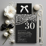 Invitation Diamonds Pearls Black White 30e anniversaire Dîner<br><div class="desc">Un dîner-modèle moderne, élégant, formel et classe de 30ème anniversaire de soirée invitation pour les femmes avec un arrière - plan noir, cordes de perles et diamants (ce sont des effets numériques) et la typographie moderne en blanc perle. Un design chic "diamants et perles" pour une femme qui a trente...</div>