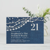 Invitation Diamonds Pearls Denim Elegant Classy 21e anniversa (Debout devant)