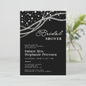 Invitation Diamonds Pearls Elégante Fête des mariées blanche  (Debout devant)