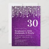 Invitation Diamonds Pearls Purple Parties scintillant Glitz 3 (Devant)