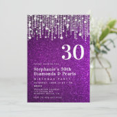 Invitation Diamonds Pearls Purple Parties scintillant Glitz 3 (Debout devant)