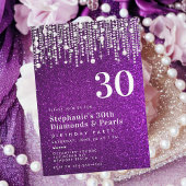 Invitation Diamonds Pearls Purple Parties scintillant Glitz 3