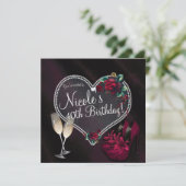 Invitation Diamonds Perles Coeur foncé talons hauts Anniversa (Debout devant)