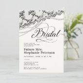 Invitation Diamonds Perles dentelle Fête des mariées d'ivoire (Debout devant)