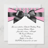 Invitation Diamonds Rose Black Sweet 16 Anniversaire (Dos)