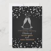 Invitation Diamonds Toast Champagne Moderne Chic Anniversaire (Devant)