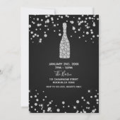 Invitation Diamonds Toast Champagne Moderne Chic Anniversaire (Dos)