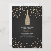 Invitation Diamonds Toast Champagne Moderne Chic Anniversaire (Dos)
