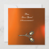 Invitation DIAMONT TULIPS MONOGRAM, Agate orange jaune (Dos)