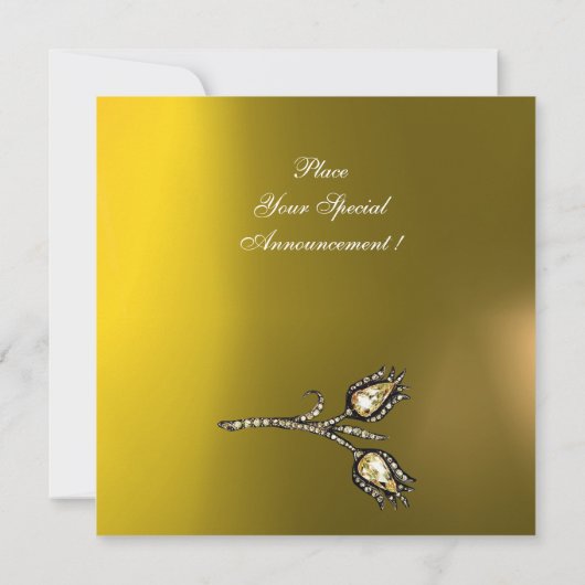 Invitation DIAMONT TULIPS MONOGRAM, Topaz Jaune (Dos)