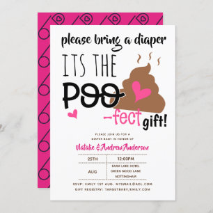 Invitation DIAPER BASH - Drôle Poop POOFECT Baby shower Emoji
