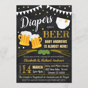 Invitation Diapeurs et douches à deux bières