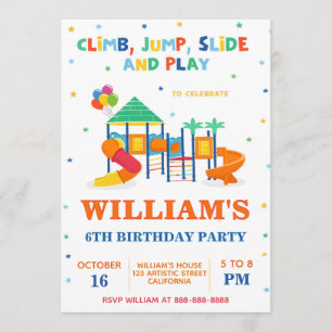 Invitation Diapositive amusante et aire de jeux pour enfants 