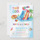 Invitation Diapositive d'eau Deux Cool fête d'anniversaire (Devant)