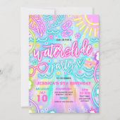 Invitation Diapositive d'eau Pad Anniversaire Fête Tie Dye Gl (Devant)