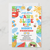 Invitation Diapositive d'eau tropicale Anniversaire d'été (Devant)