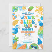 Invitation Diapositive d'eau tropicale Anniversaire d'été (Devant)