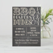 Invitation Diapositives pour barbecue en tableau noir et Baby (Debout devant)