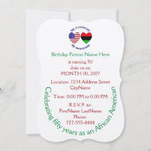 Invitation Diaspora africaine Drapeau USA Cœur Pays Patrimoin