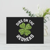 Invitation Dibs On The Redhead St Patrick's Day Shamrock (Debout devant)