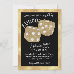 Invitation Dice d'or sur la nuit noire Bunco