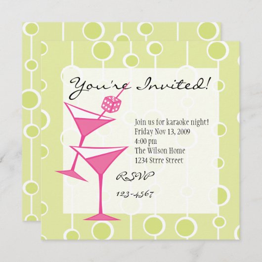 Invitation Dice Martini (Devant / Derrière)