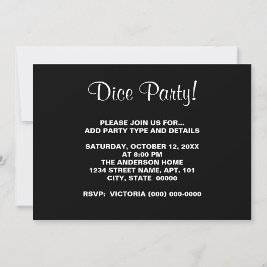 Invitation Dice Party (Dos)