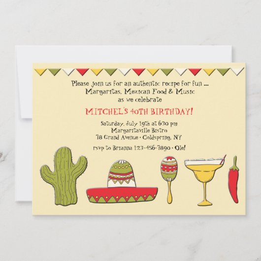 Invitation d'icônes mexicaines (Devant)