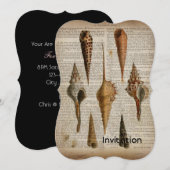 Invitation dictionnaire imprimer français botanique de plage  (Devant / Derrière)