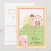 Invitation Diddels Farm Pig Baby shower Invitation-Pink-Blue (Devant / Derrière)