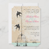 Invitation Die Cut Amour Rustique Oiseau Cage à oiseaux Maria (Devant)