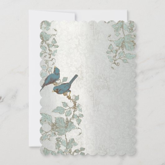 Invitation Die Cut Bluebirds assis dans un Mariage d'arbre (Dos)