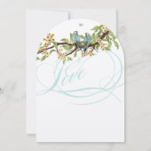 Invitation Die Cut Fleurs Jaunes Turquoise Aqua Bluebird Mari (Dos)