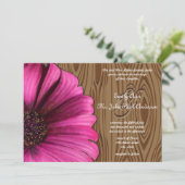 Invitation Die Cut Fuchsia Gerber Daisy Mariage de grains de  (Debout devant)