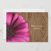 Invitation Die Cut Fuchsia Gerber Daisy Mariage de grains de  (Dos)