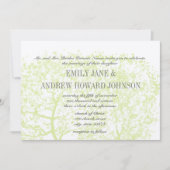 Invitation Die Cut Grey and Green Tree Mariages Personnalisé (Devant)