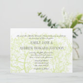 Invitation Die Cut Grey and Green Tree Mariages Personnalisé (Debout devant)