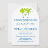 Invitation Die Cut Lime Royal Blue Beach Typographie Invitati (Devant)