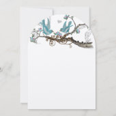 Invitation Die Cut Lovebird Aqua & Pink Wedding Invite (Dos)