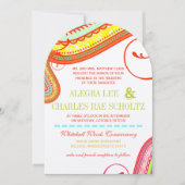 Invitation Die Cut Moderne Jaune Orange Aqua Mint Mariage (Devant)