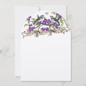 Invitation Die Cut Purple Grey Inséparables Mariage Inviter (Dos)