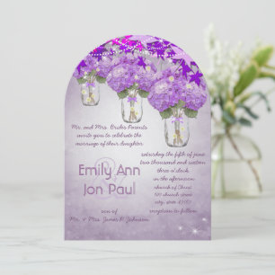 Invitation Die Cut Rayon Purple Mason Jar Mariage